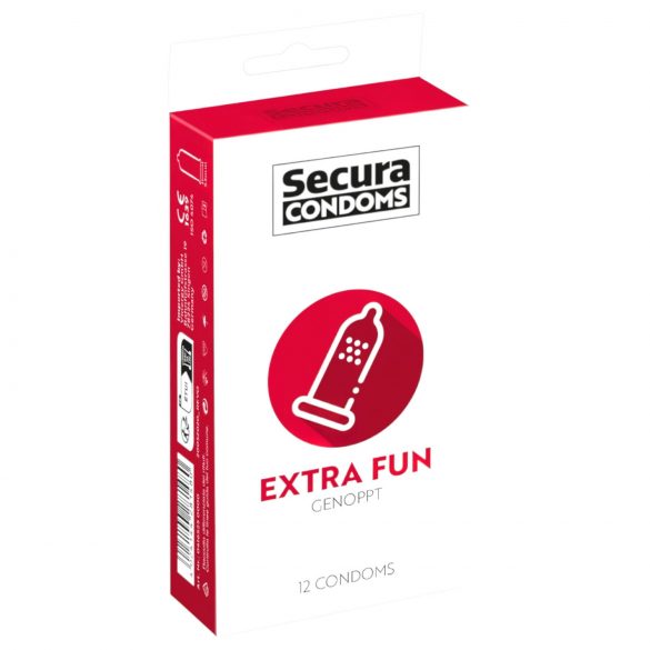 Secura Extra Fun - gepunktetes Kondom - 53mm (12 Stk.) 