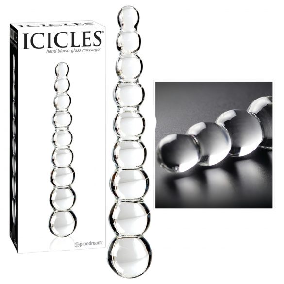 Icicles No. 2 - kugelförmiger Glasdildo (transparent)