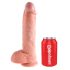 King Cock 10 Hoden großer Dildo (25 cm) - Naturfarbe 