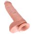 King Cock 10 Hoden großer Dildo (25 cm) - Naturfarbe 