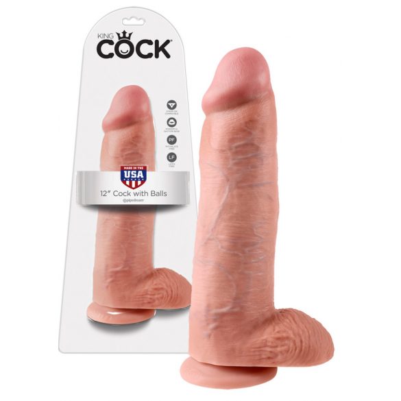 King Cock 12 Hoden großer Dildo (30 cm) - natürlich 