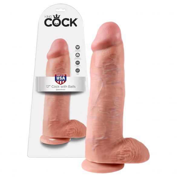 King Cock 12 Hoden großer Dildo (30 cm) - natürlich 