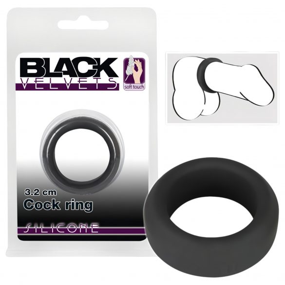 Black Velvet - Dicker Penisring (3,2cm) - schwarz 