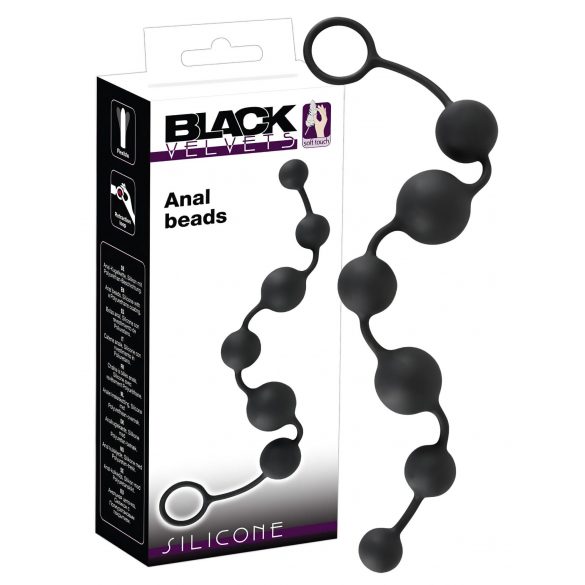 Black Velvet - 6-kugel Anal-Dildo (schwarz)