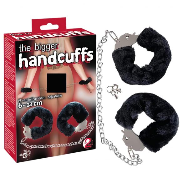 You2Toys - Plüsch Handschellen mit langer Kette - Schwarz 