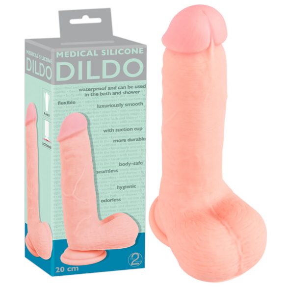 Medizinisch - gerader medizinischer Silikondildo (20cm) - Naturfarbe 