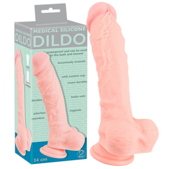 Medizinisches - Natürliches Silikondildo (24cm) aus medizinischem Material 