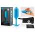 b-vibe Snug Plug 3 - doppelkugeliger Analdildo (180g) - blau 