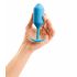 b-vibe Snug Plug 3 - doppelkugeliger Analdildo (180g) - blau 