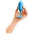 b-Vibe Snug Plug 3 - Doppel-Kugel Anal Plug (180g) - Blau