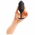 b-vibe Snug Plug 4 - doppelkugelige Anal-Dildo (257g) - schwarz 