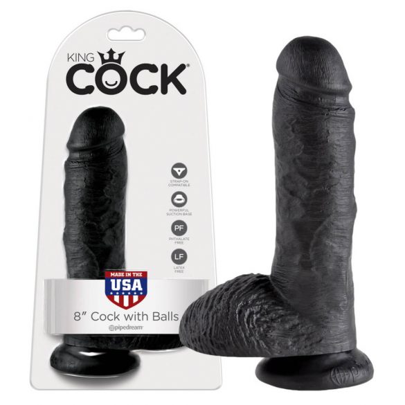 King Cock 8 Hoden Dildo (20 cm) - Schwarz 