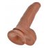 King Cock 9 mit Hoden Dildo (23 cm) - Braun