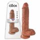 King Cock 10 mit Hoden großer Dildo (25cm) - Braun 