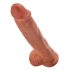 King Cock 10 mit Hoden großer Dildo (25cm) - Braun 