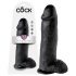 King Cock 12 mit Hoden großer Dildo (30 cm) - Schwarz