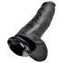 King Cock 12 mit Hoden großer Dildo (30 cm) - Schwarz