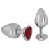 You2Toys - Diamond - 159g Aluminium Anal Plug (Silber-Rot)