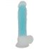 You2Toys Glow in the Dark - saugnapfbasierter, leuchtender Dildo mit Hoden (Blau) 