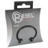 Rebel Glans Ring - Strasszbesetzter Eichelring Schmuck (schwarz)