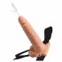 Fetisch Strap-On 7,5 - anlegbarer, hohler, spritzender Dildo (naturfarben) 