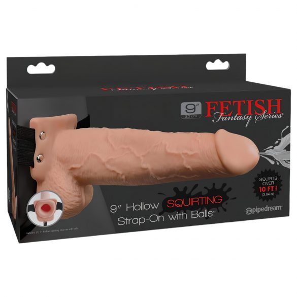 Fetisch Strap-On 9 - Hohl, spritzendes Dildo (Natur)