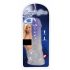 Crystal Clear - Sockel Hoden Dildo - 19,5 cm (transparent-lila) 