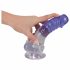 Crystal Clear - Sockel Hoden Dildo - 19,5 cm (transparent-lila) 