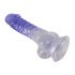 Crystal Clear - Sockel Hoden Dildo - 19,5 cm (transparent-lila) 