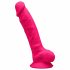 Silexd 7 - formbarer, saugnapfenhafter Dildo mit Hoden - 17,5cm (pink) 