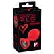 You2Toys Plug M - Anal-Dildo mit schwarzem Stein und Herzform - Medium (Rot) 