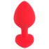 You2Toys Plug M - Anal-Dildo mit schwarzem Stein und Herzform - Medium (Rot) 