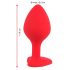 You2Toys Plug M - Anal-Dildo mit schwarzem Stein und Herzform - Medium (Rot) 