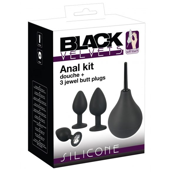 Black Velvet - Anal-Dildo-Set (4-teilig) - schwarz 