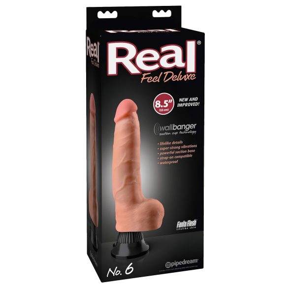 Real Feel Deluxe No.6 - Hoden, realistischer Vibrator (natur) 