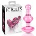 Icicles No. 75 - Anal dildo aus Glas mit Herzdesign (rosa) 