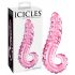 Icicles No. 24 - gerippter Zungenglasdildo (pink)