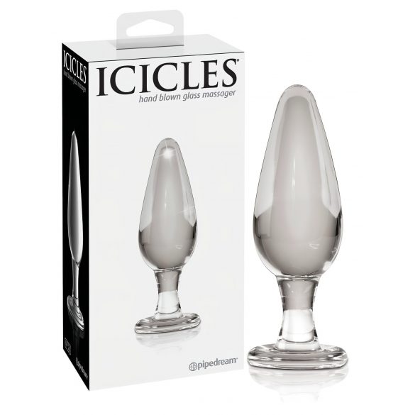 Icicles No. 26 - konischer, gläserner Anal-Dildo (transparent)