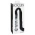 Icicles No. 38 - Glas-Dildo mit Lederpeitsche (transparent-schwarz)