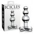 Icicles Nr. 47 - Dreifach-Perlen Glas Analplug (transparent)