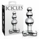 Icicles No. 47 - dreifach perlenbesetzter Glas-Anal-Dildo (transparent)