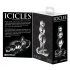 Icicles Nr. 47 - Dreifach-Perlen Glas Analplug (transparent)