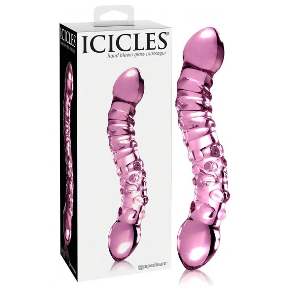 Icicles No. 55 - doppelseitiger, G-Punkt Glasdildo (pink)