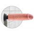 King Cock 10 - Biegsamer, Saugnapf Vibrator (25cm) - Naturfarben 