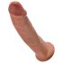 King Cock 9 - Saugnapf-Realistischer Dildo (23 cm) - Dunkle Naturfarbe