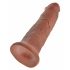 King Cock 10 - großer Dildo mit Saugnapf (25cm) - dunkel Natur 