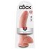 King Cock 9 - großer Dildo mit Saugnapf und Hoden (23 cm) - naturfarben