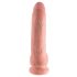 King Cock 9 - großer, haftender, Hoden-Dildo (23cm) - Naturfarben 