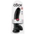 King Cock 9 - großer Dildo mit Saugnapf und Hoden (23 cm) - schwarz