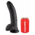 King Cock 9 - großer Saugnapf-Dildo mit Hoden (23cm) - schwarz